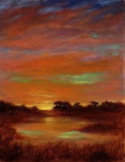 Sunset Over The Wetland