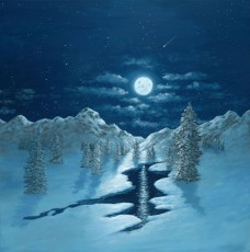 Winter Moon in the Sierras